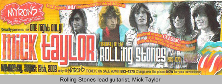 Rolling Stones lead guitarist, Mick Taylor